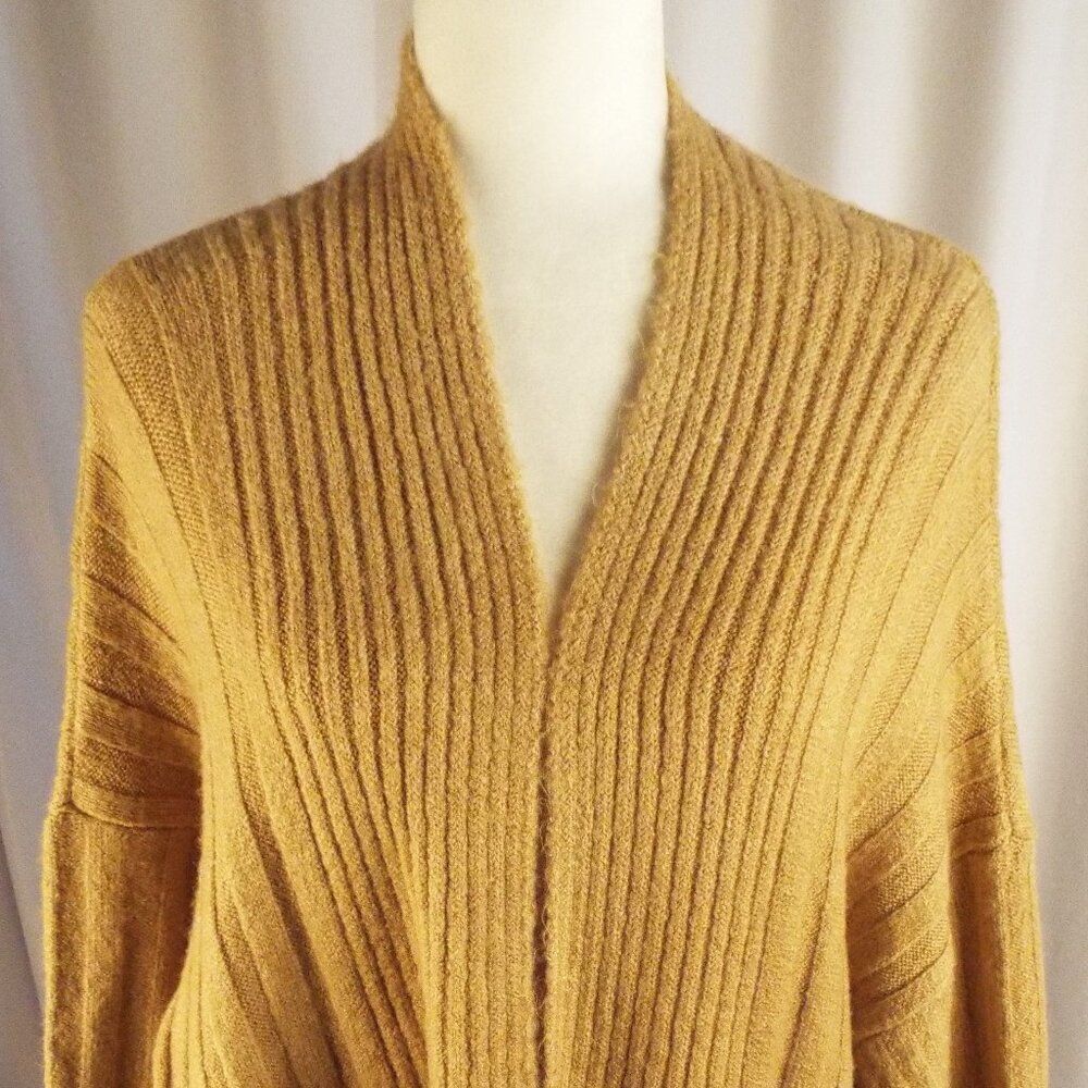 Topshop Cardigan Sweater Women's 4-6 Small Beige Knit Long Sleeve Open Front